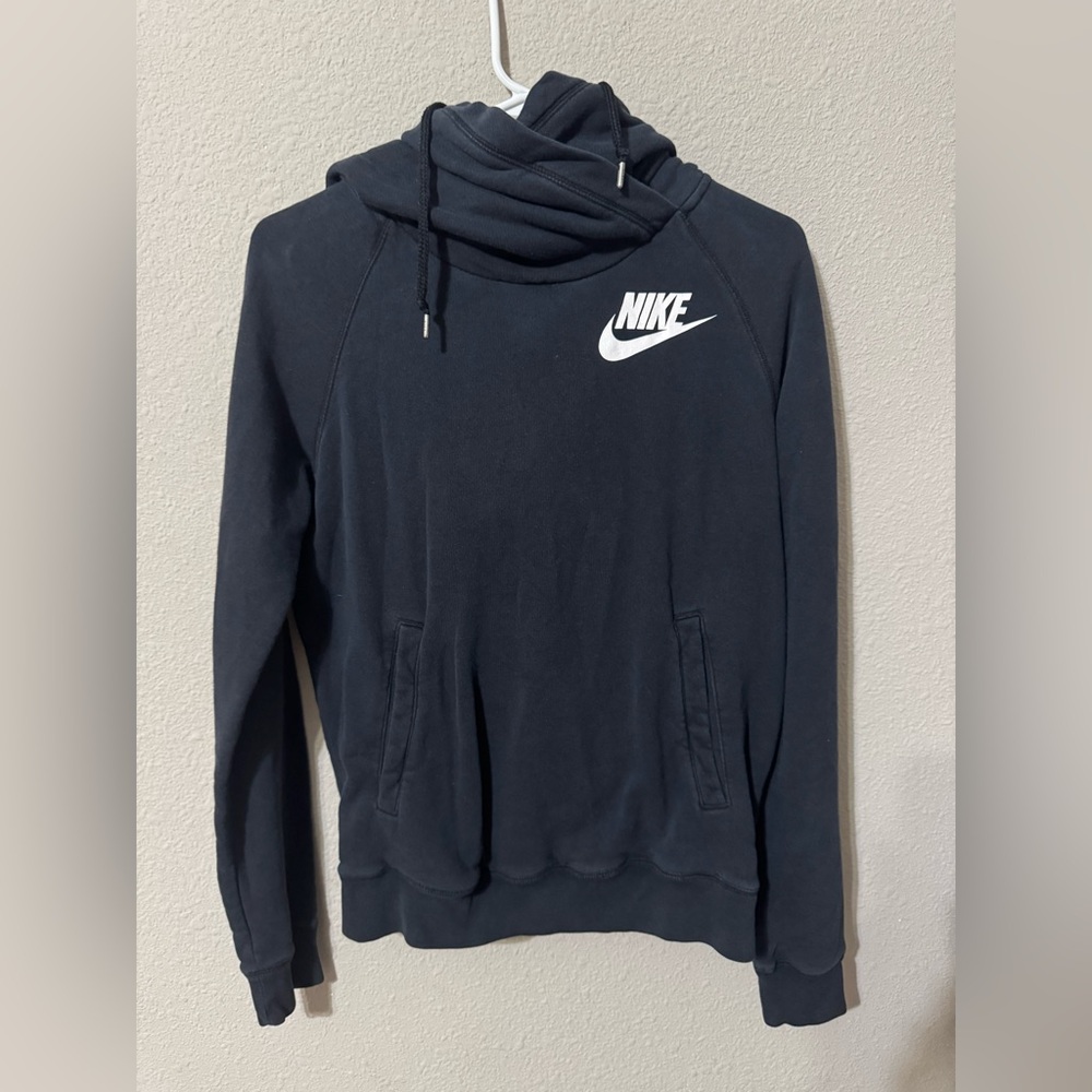 Nike Black Hoodie with White Swoosh